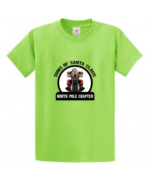 Son of Santa Claus North Pole Chapter with Bike Unisex Kids and Adults Christmas Tshirt